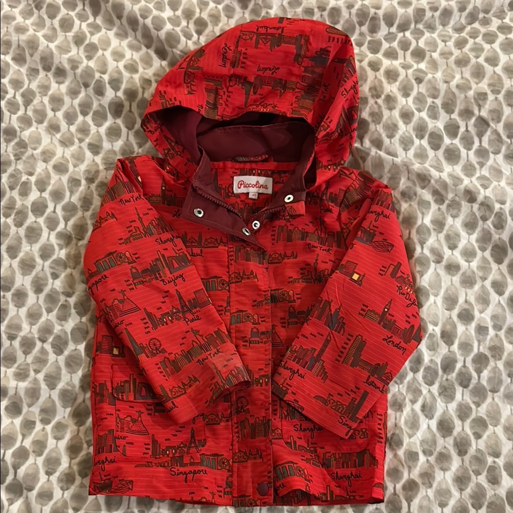 Piccolo Red Graphic Hooded Jacket